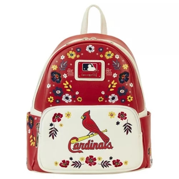 Loungefly Handbags - Loungefly MLB St. Louis Cardinals Floral Embroidered Mini Backpack